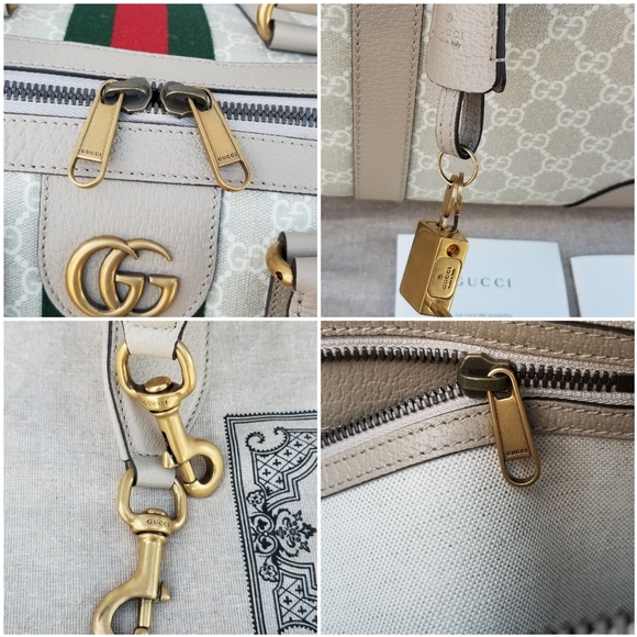 Amazing Gucci GG Supreme  Rare Monogram Web Small Savoy Duffle Weekender bag - Picture 13 of 16